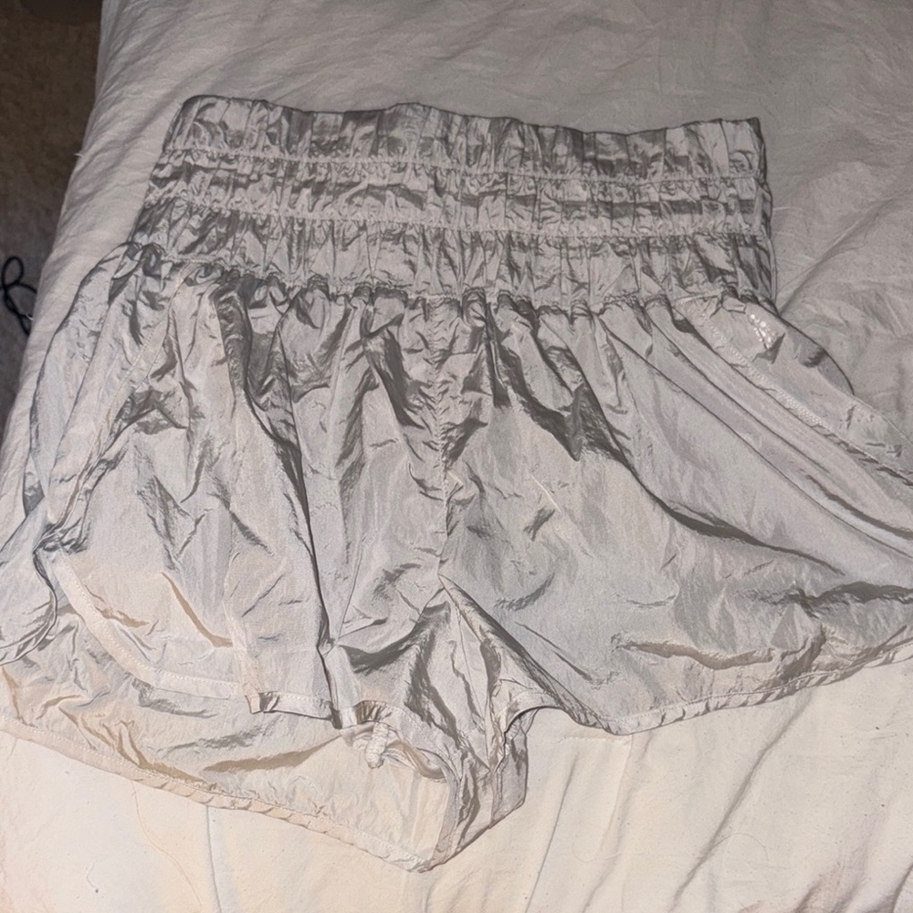 White Ruched Shorts